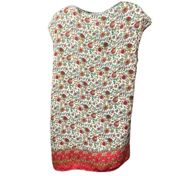 Max Studio Floral Print Cap Sleeve Asymmetrical Side Tie Blouse Woman's Size M - Picture 3 of 16